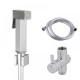 Square Brass Brushed Nickel Toilet Bidet Spray Wash Kit Diverter Set with 1.2m PVC Hose